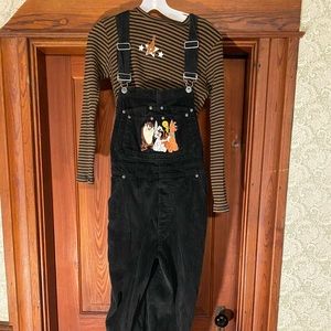 Warner Bros. Studio Store Black corduroy overalls